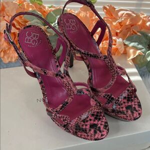 BCBG Generation Angel Heels in Candy Gloss Snake Size 8